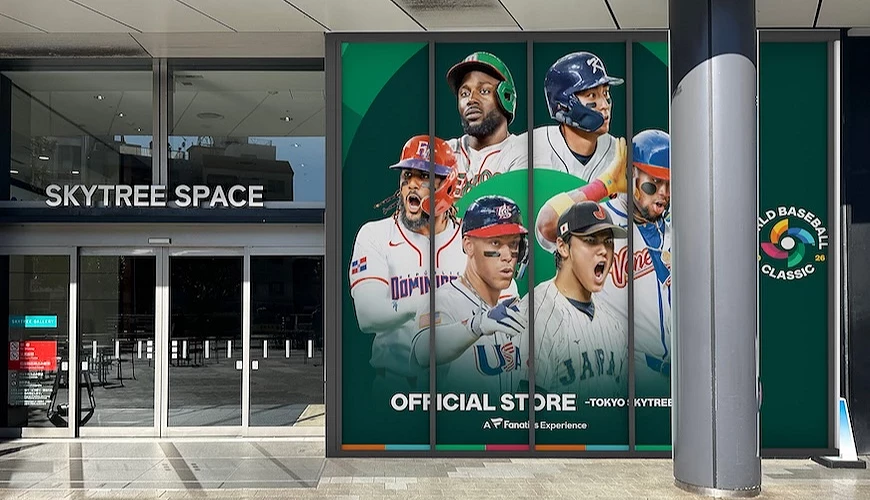 SKYTREE SPACE 入口處設有世界棒球經典賽官方商店大型海報