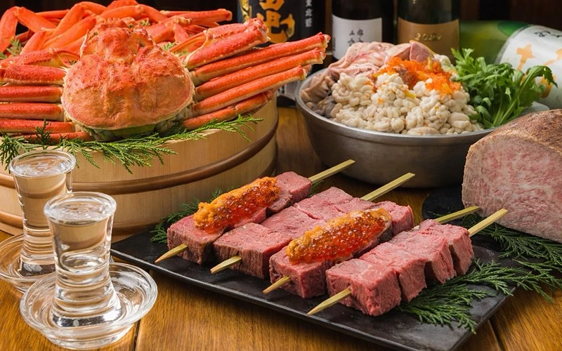 日本新橋魚バカ一代本店螃蟹與和牛串燒