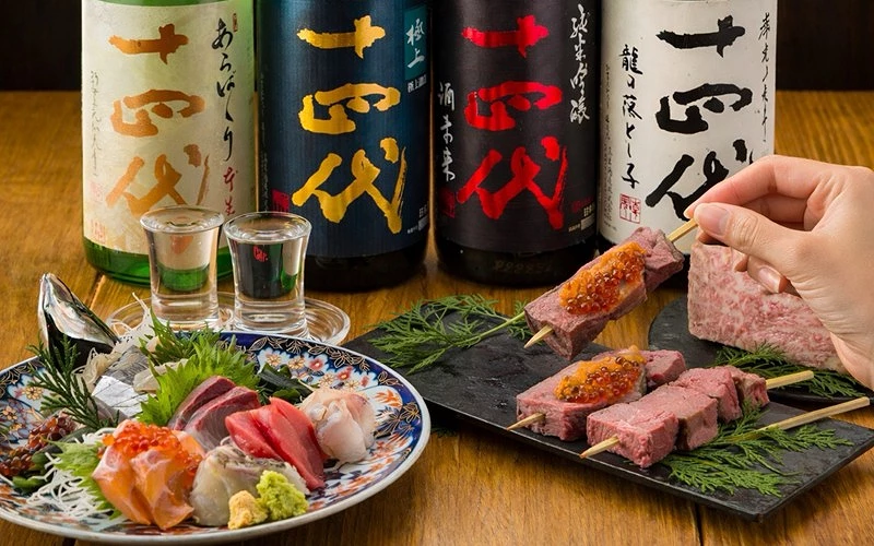 日本新橋魚バカ一代本店刺身與日本酒