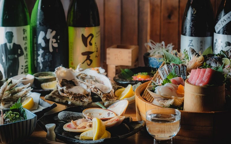 日本新橋魚バカ一代本店生蠔與刺身