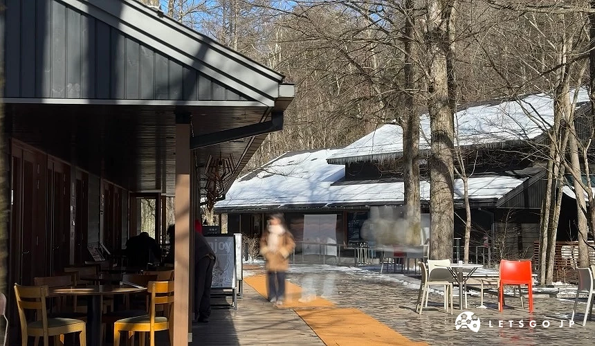 輕井澤星野區木造建築與雪景