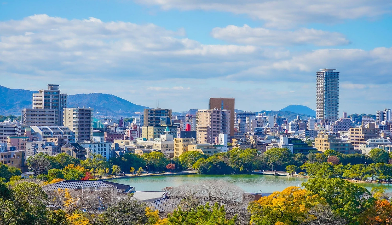大濠公園與福岡市景色