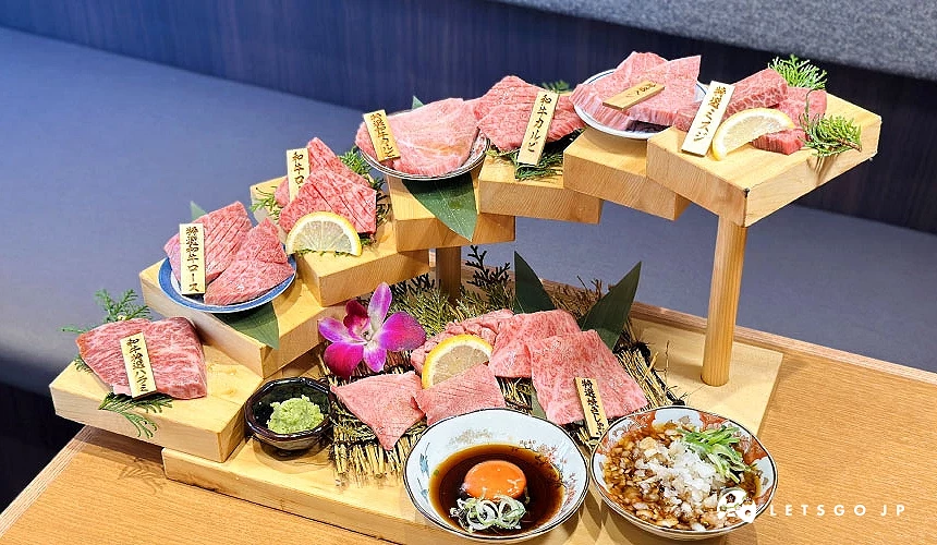 難波店限定「神戶牛與和牛10種階梯拼盤」攝影:Angie