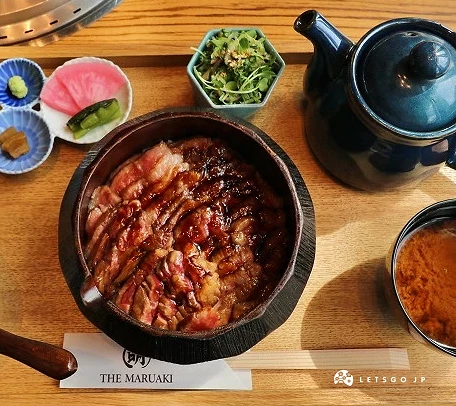 搭配湯品、佐料的「飛驒牛三吃」 套餐
