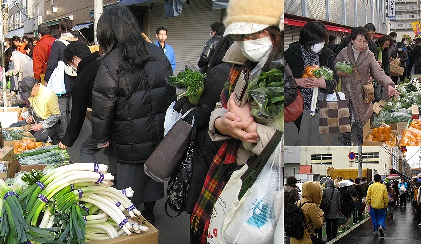 現今仙台朝市的樣貌依舊十分熱鬧