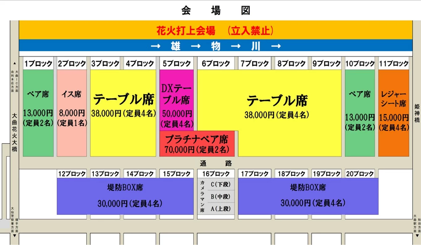 2026年「全國花火競技大會」座位種類