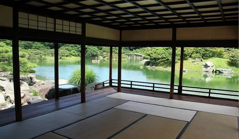 栗林公園掬月亭看出去的景觀