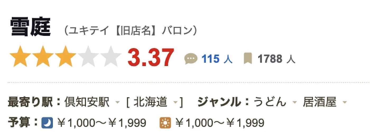 食べログ評分3.37