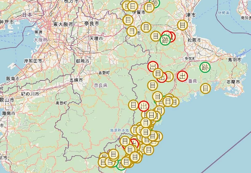 2025~2026年三重縣熊出沒地圖