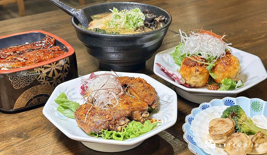 「松前」人氣餐點:小鬼手羽先、溶岩燒賣、味噌拉麵、帆立貝、鰻魚飯攝影:Angie