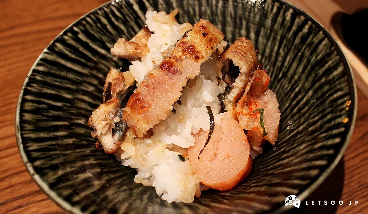 原味的「明太子白燒鰻魚釜飯」