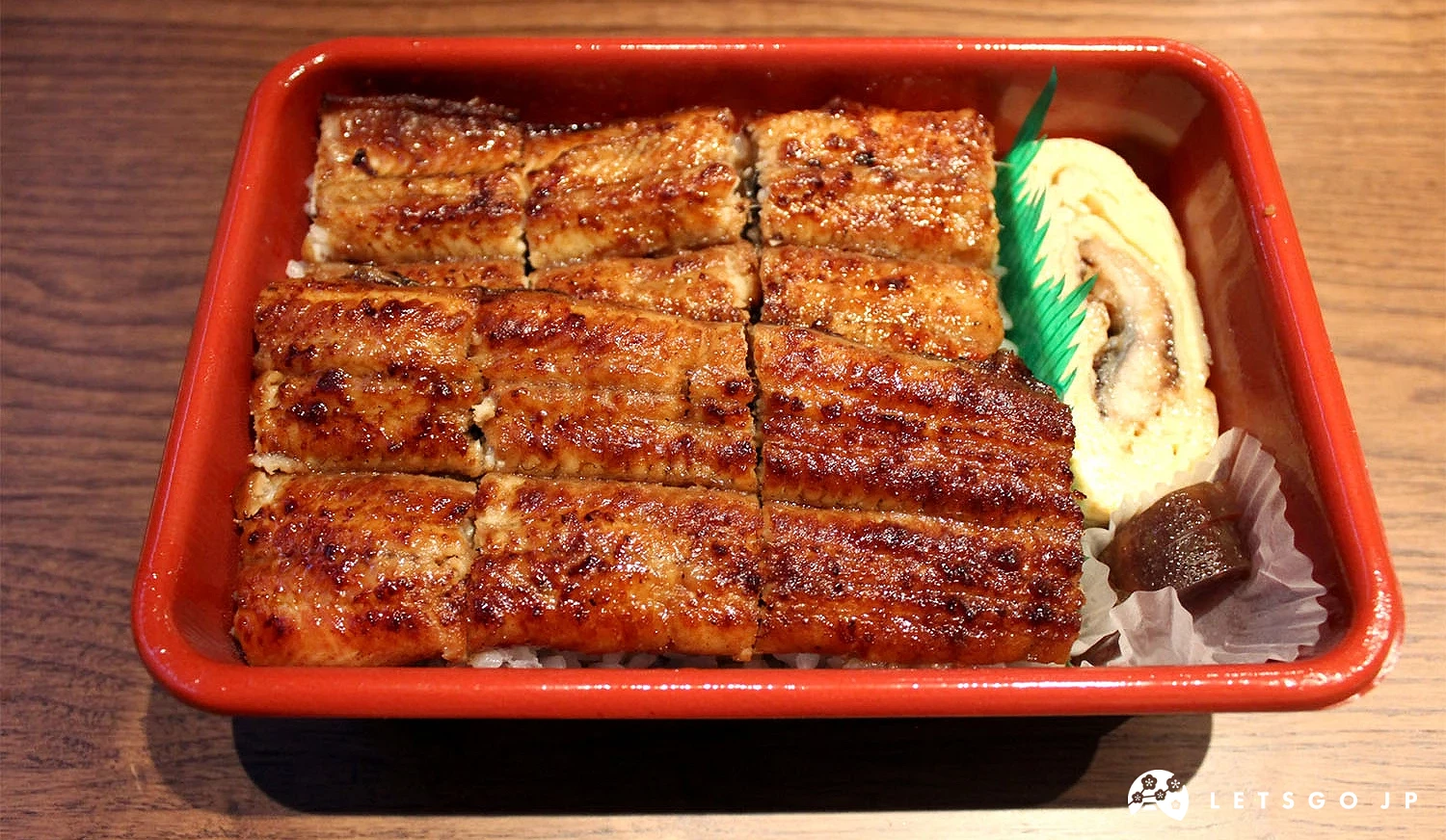 一份大濠鰻魚「蒲燒鰻魚便當」的內容物