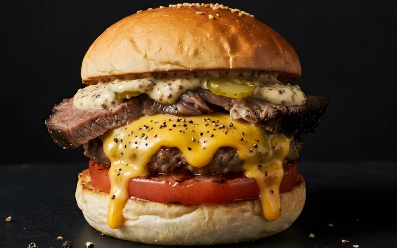 日本沖繩名護市YAGAJI MUSCLE BURGER的牛胸肉漢堡