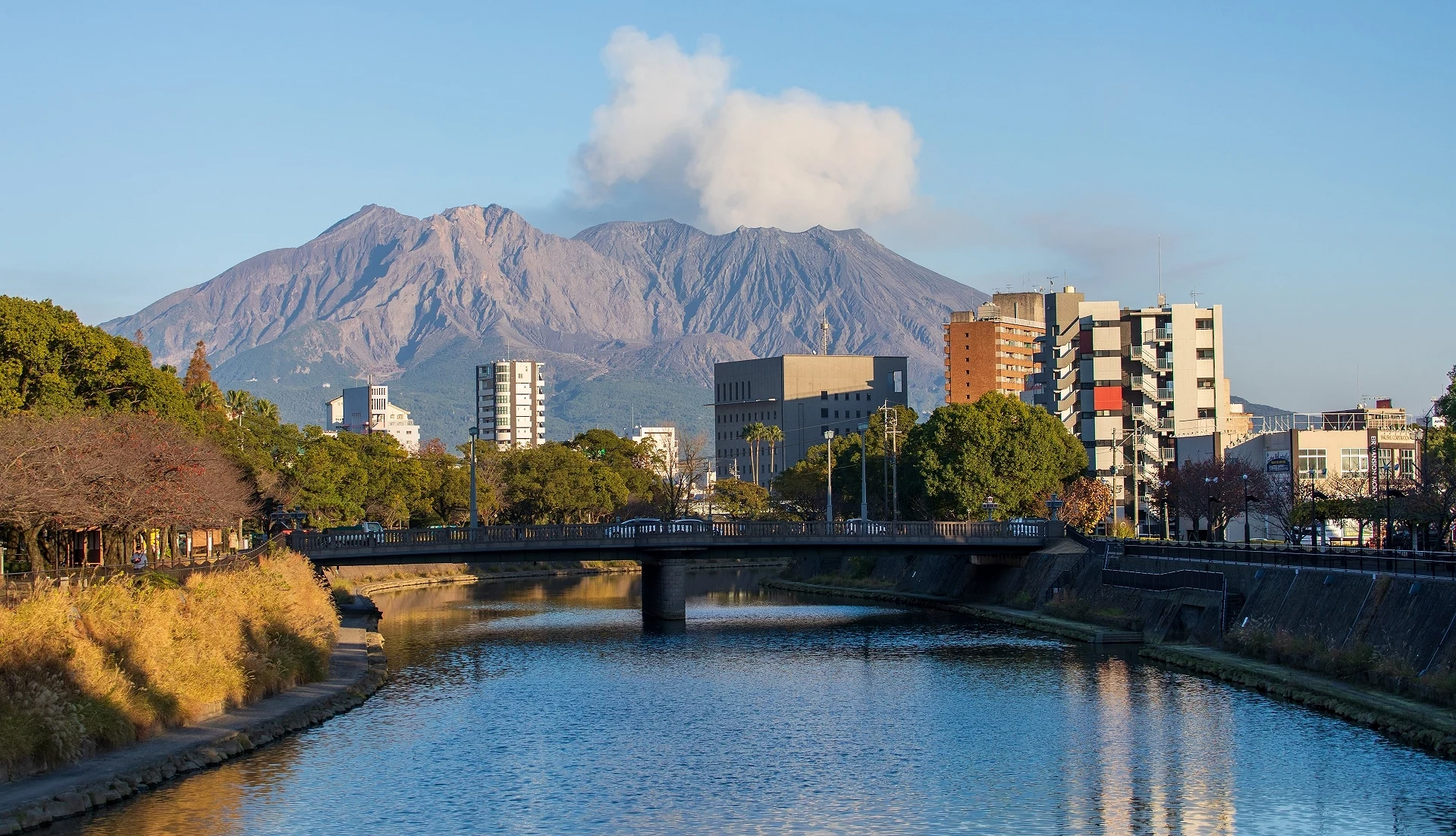遠眺櫻島火山