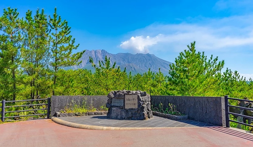 櫻島展望台遠眺櫻島火山