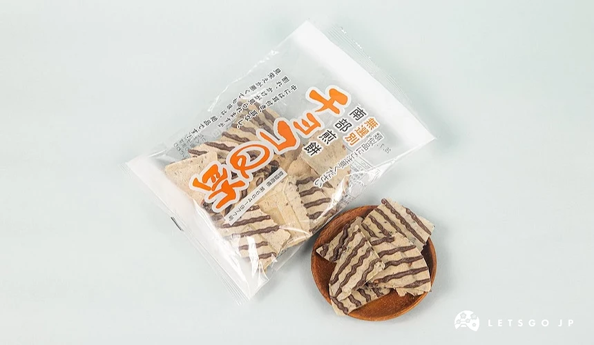 巧克力條紋仙貝與透明外包裝