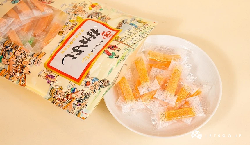 袋裝條狀米菓與獨立小包裝