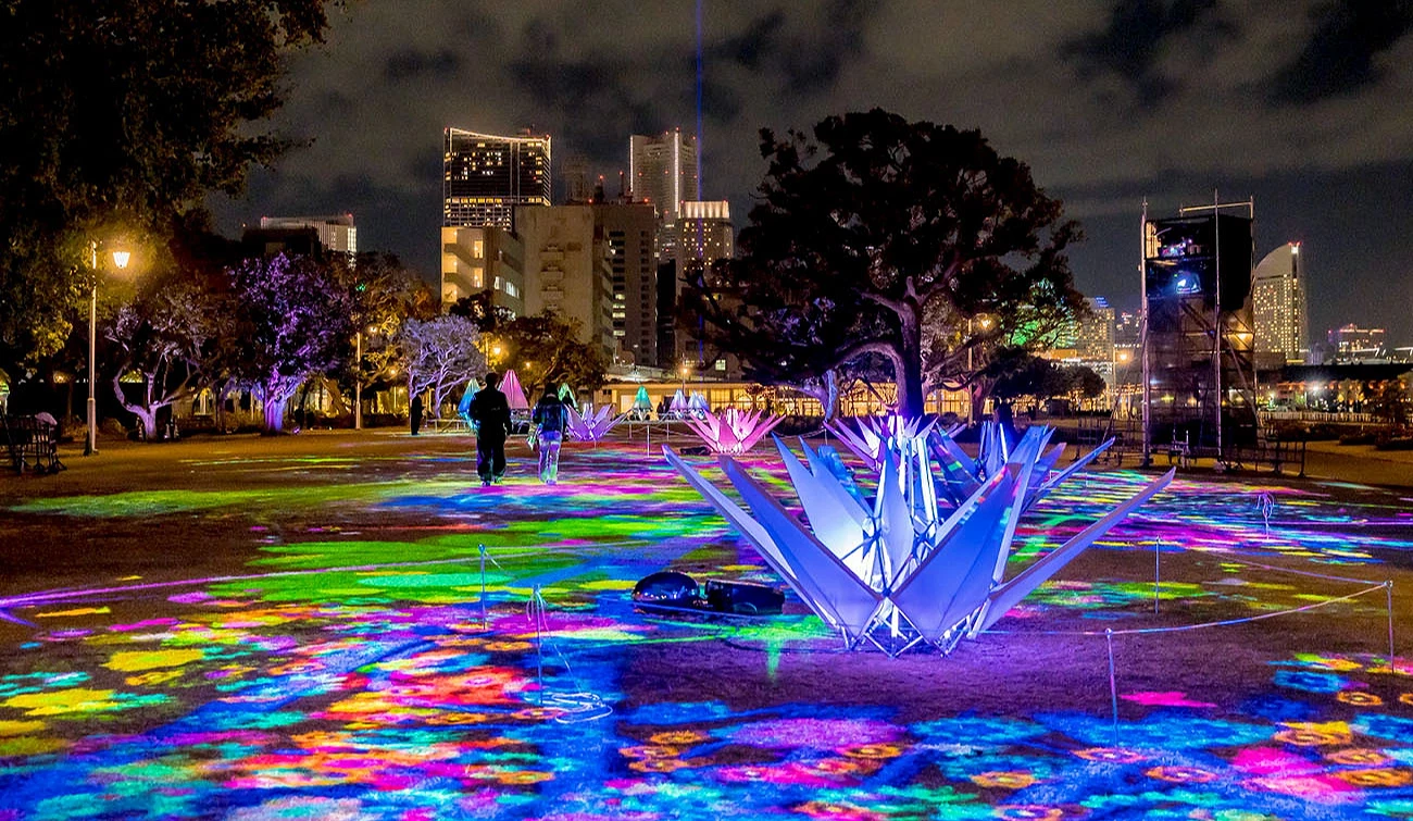 山下公園「夜之橫濱燈光秀」景色