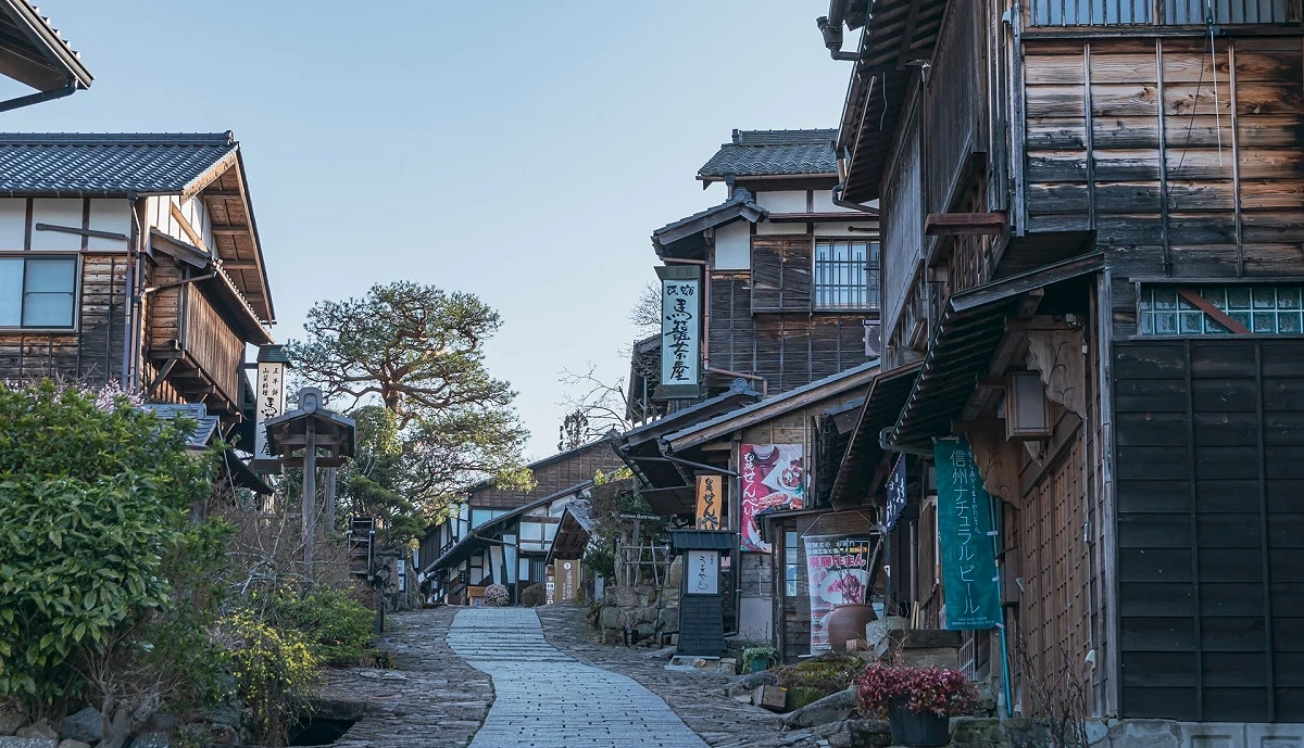 馬籠宿的向晚街景