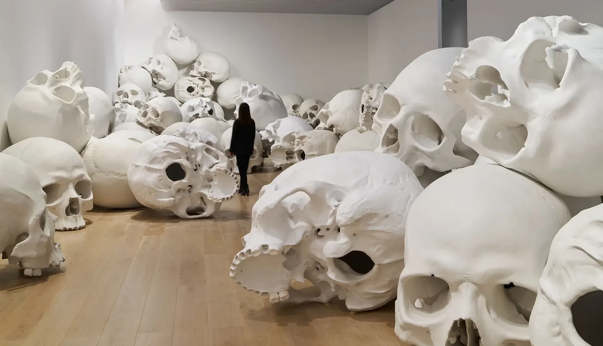 「Ron Mueck(ロン・ミュエク)」展示巨大骷髏頭