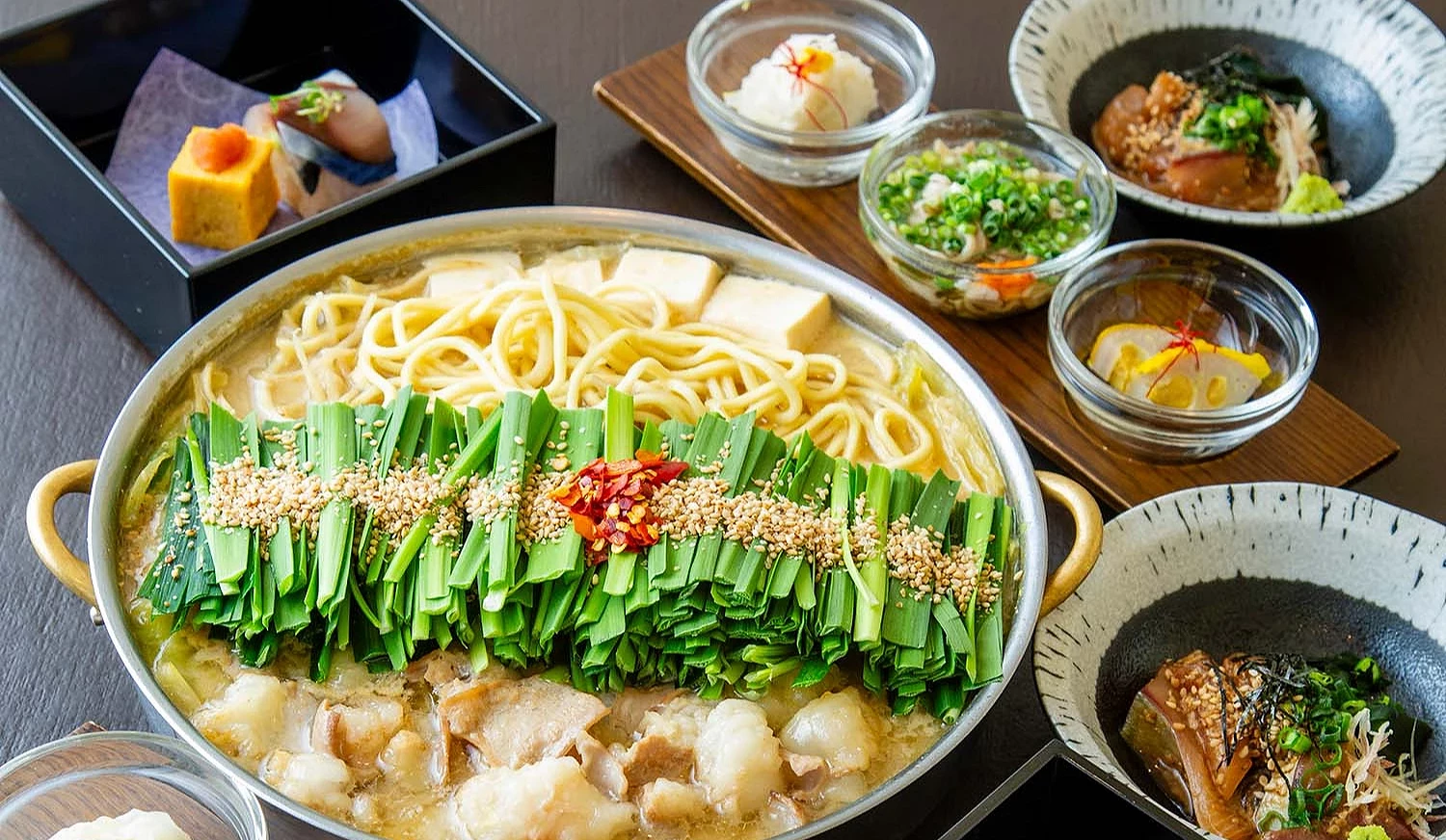 牛腸鍋 Nagamasa的「博多滿喫套餐」內容物