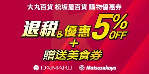 贈送95折購物優惠券＋美食券