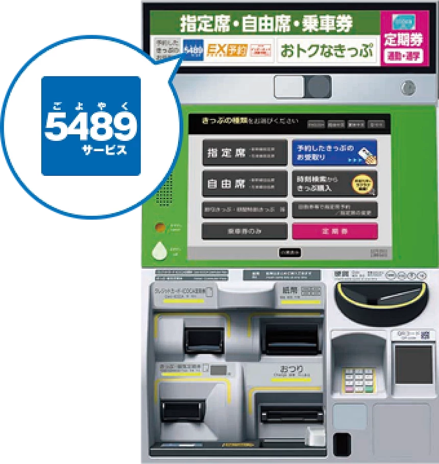 綠色自動售票機台上方有5489標誌