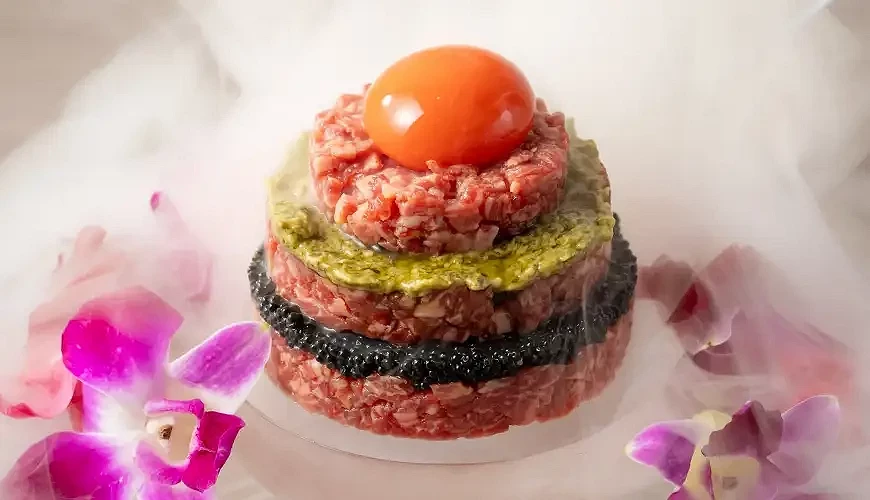 生牛肉膾蛋糕