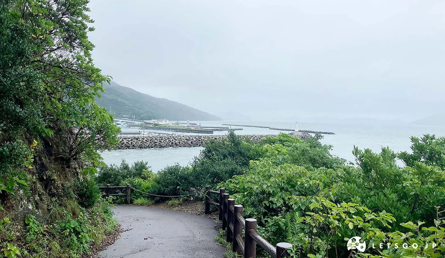 步道與遠處的港口