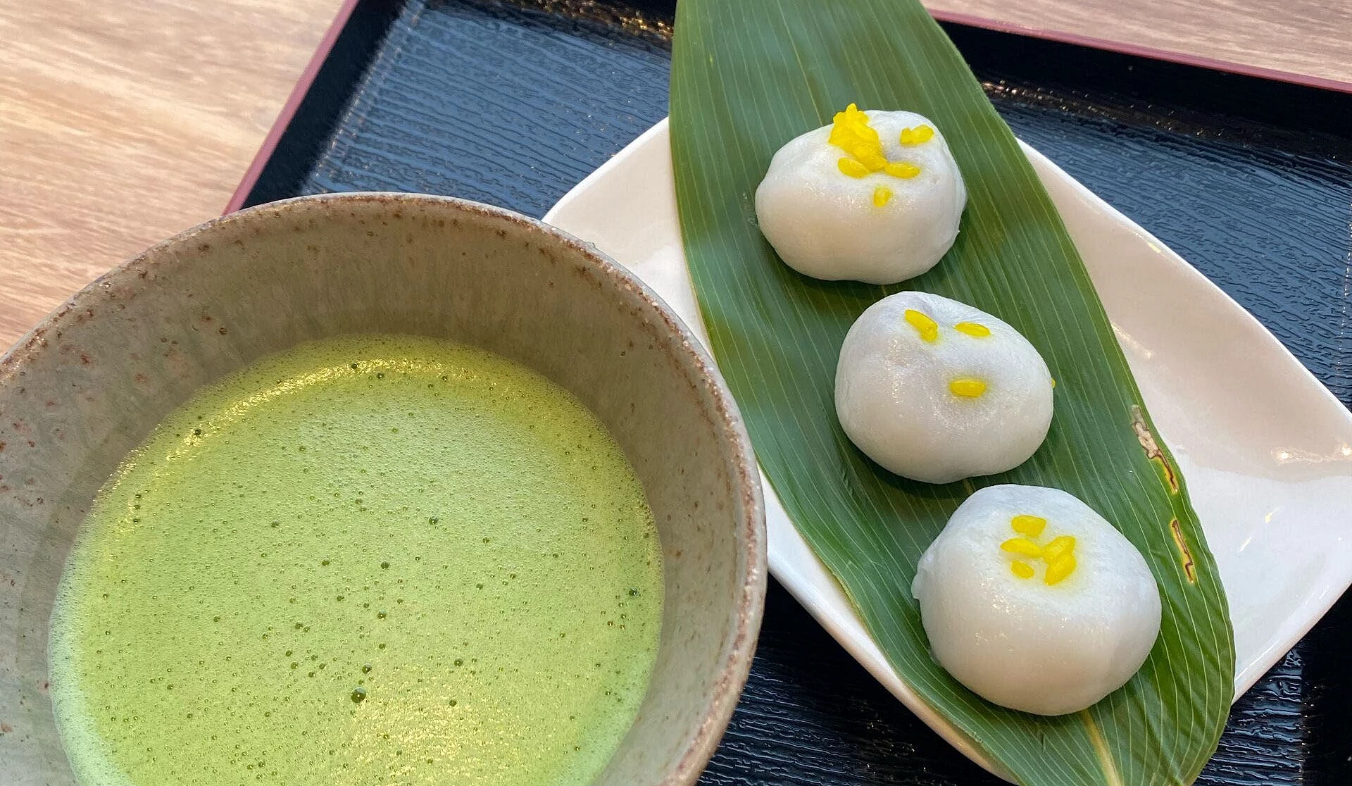 稻花餅(いがもち)是藏王地區的傳統和菓子,最適合配抹茶