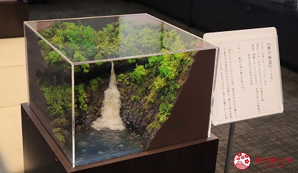 文青日本自由行新熱點必去松尾芭蕉流浪之路主題紀念館岐阜縣大垣市奧之細道終旅之地紀念館中展示的日光附近一處瀑布的模型