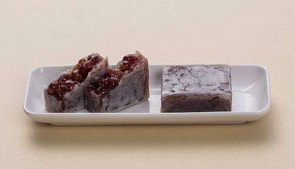 “招牌和菓子「金鍔（きんつば）」包著濃蜜紅豆餡”