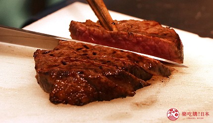 神戶三宮和牛推薦「寅松の肉たらし」剛烤好的牛排
