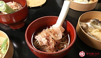 東北福島必吃美食5選爆餡圓盤餃子超多汁、奶油厚片吐司奶香爆發最推薦推介的元祖輪箱飯・割烹・会津料理 田季野會津物語套餐大蔥蕎麥麵
